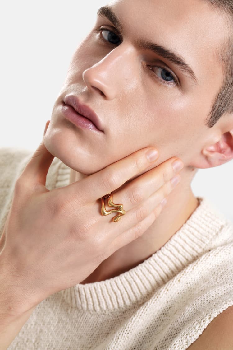 sculptural gold ring