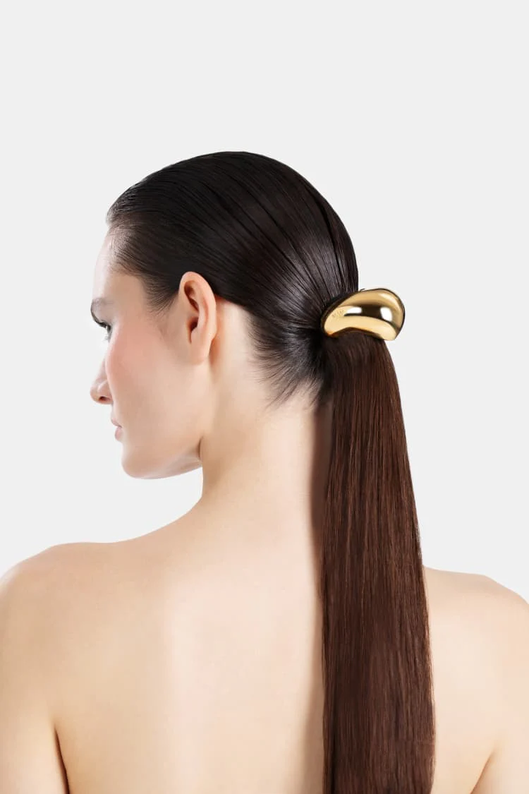 Sculptural Hair Cuff in Gold