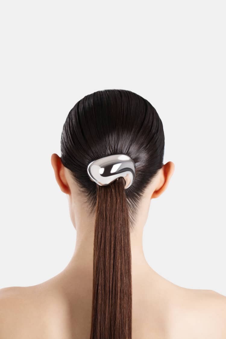 Sculptural Hair Cuff in Silver