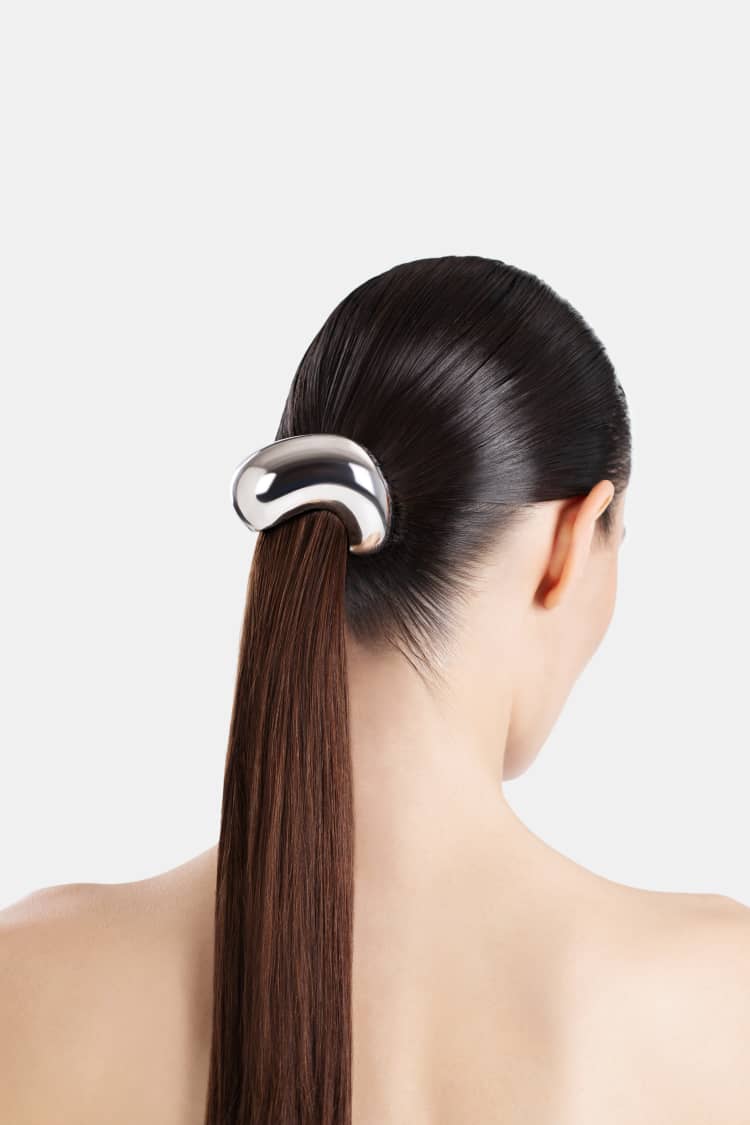 Sculptural Hair Cuff in Silver - Image 2