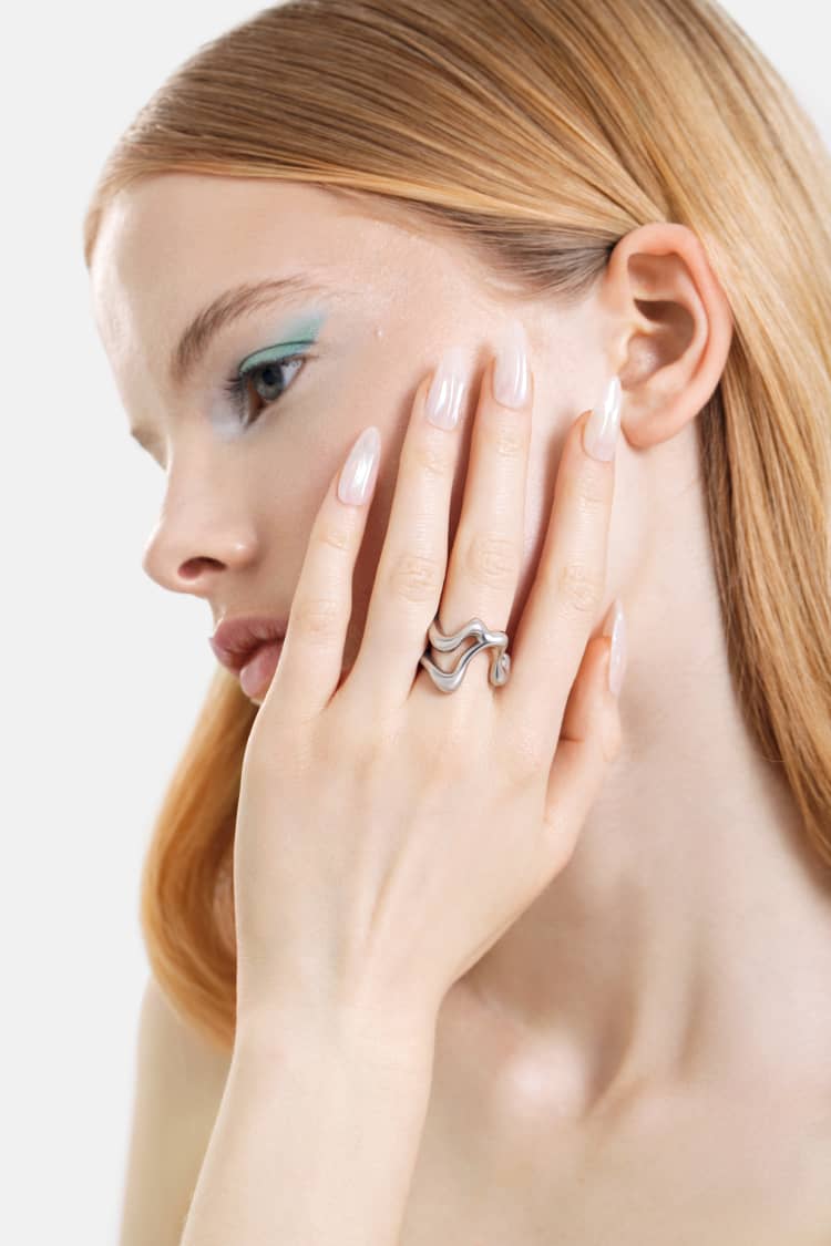 sculptural silver ring