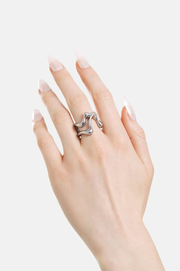 sculptural silver ring - Image 2