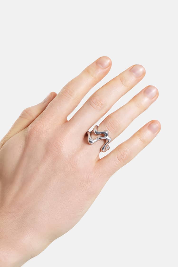 sculptural silver ring - Image 3