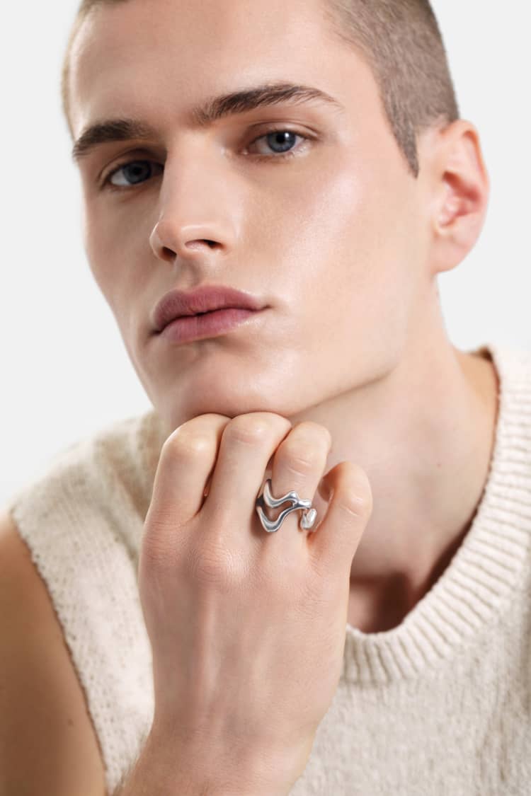 sculptural silver ring - Image 4