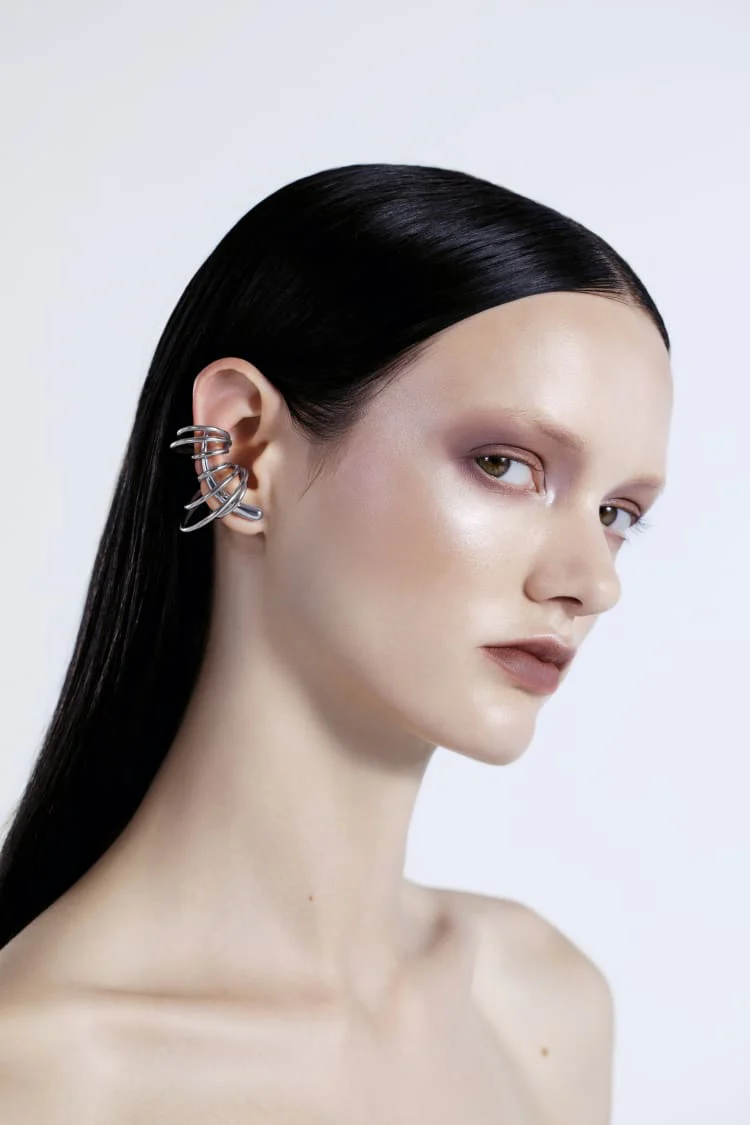 Gold Set of Ear Climber and Cuffs - Image 5