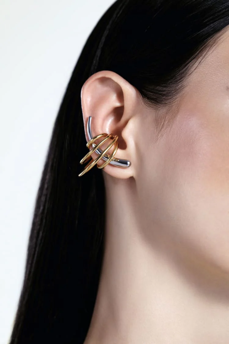 Silver Set of Ear Climber and Cuffs - Image 2