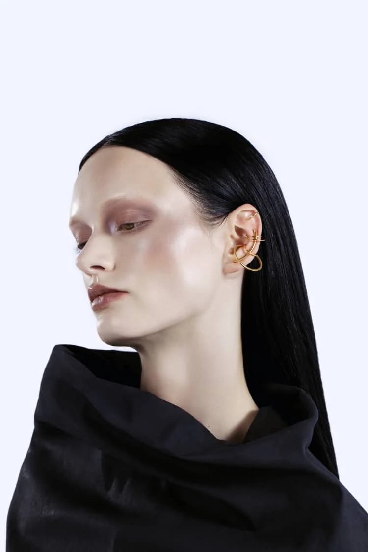 Gold Set of Ear Cuffs and Ear Climber