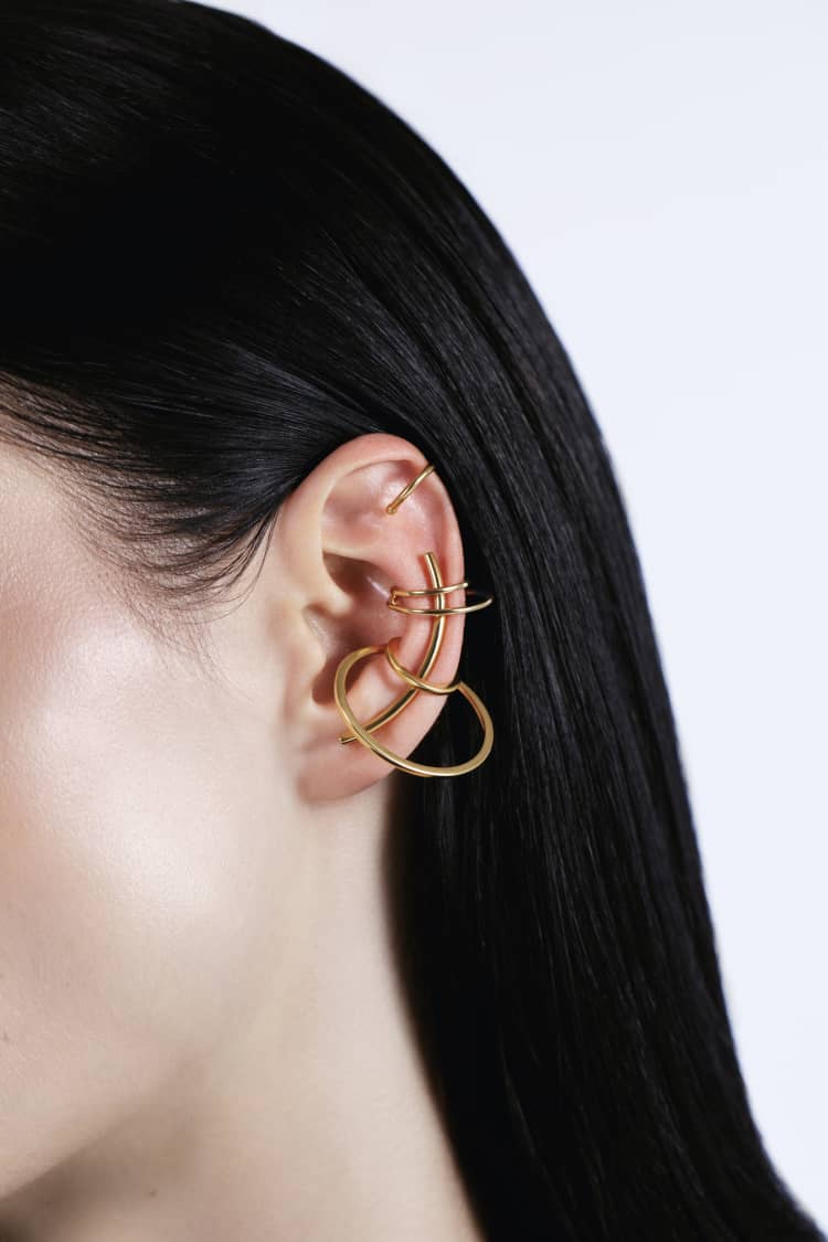 Gold Set of Ear Cuffs and Ear Climber - Image 2