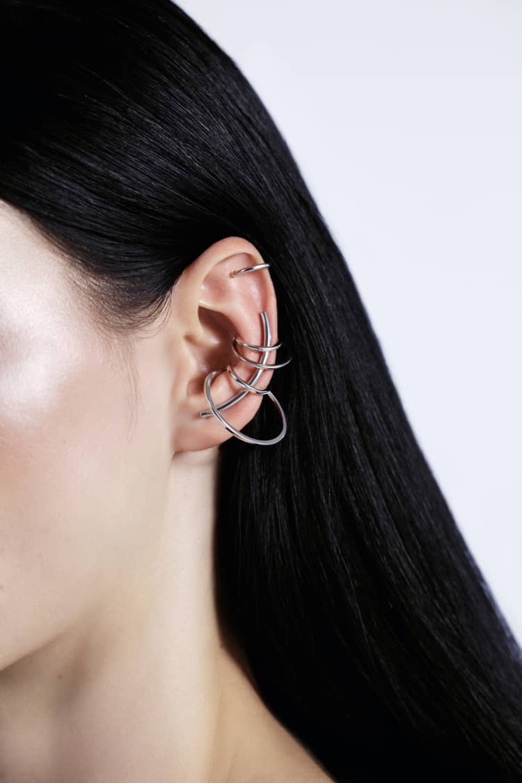 Silver Set of Ear Cuffs and Ear Climber - Image 2