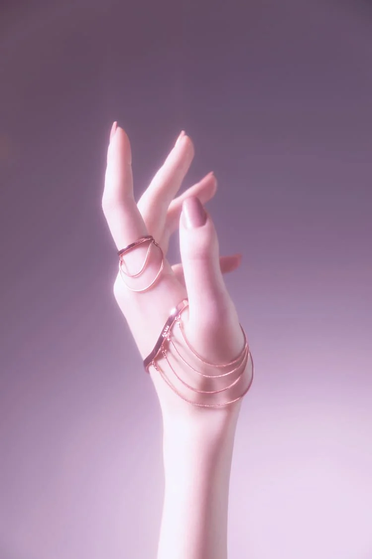 Set of Rose Gold Hand Chains