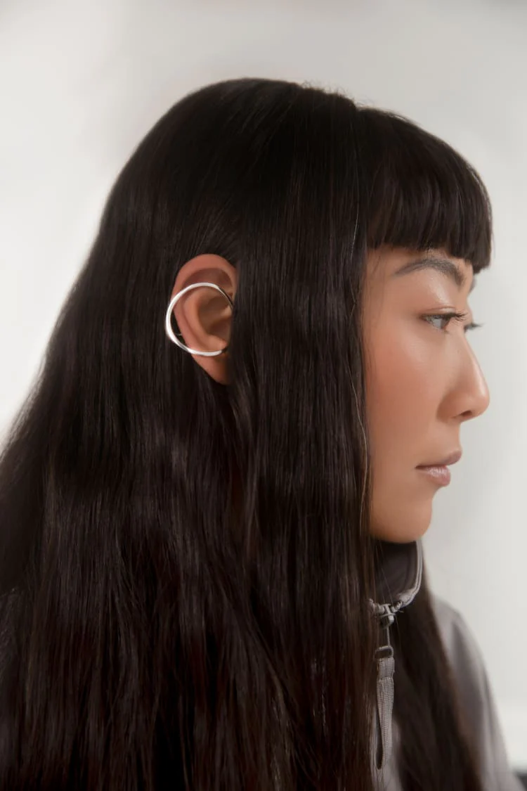 Silver Perfect Circular Ear Cuff - Image 2