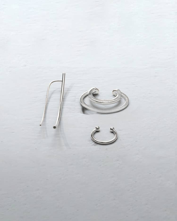 Silver Set of Ear Cuffs - Image 3