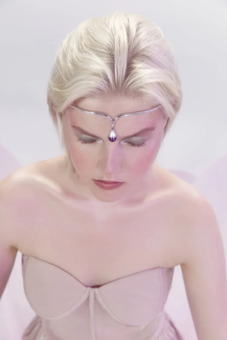 Silver Headpiece with Amethyst - Image 2