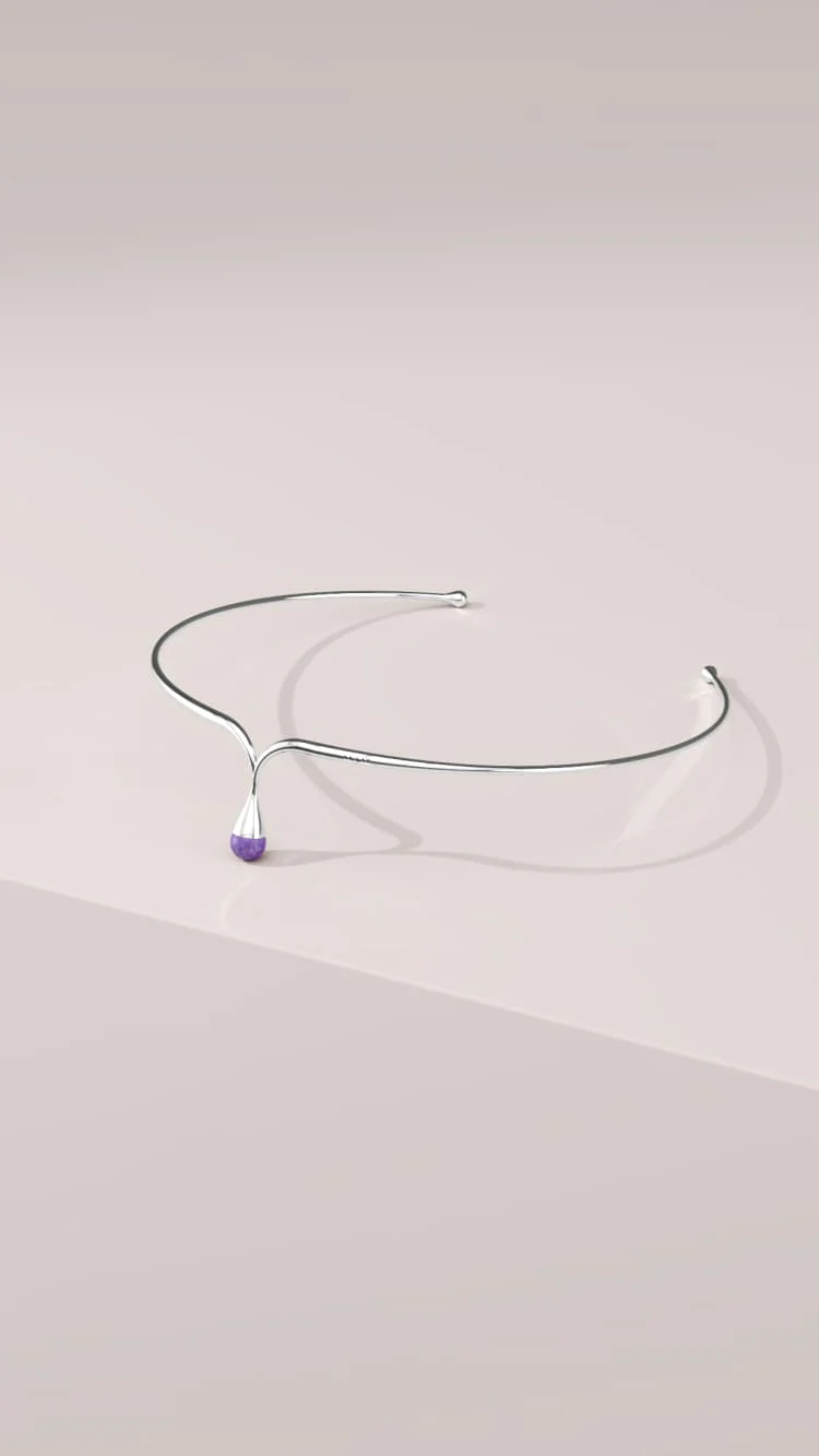 Silver Headpiece with Amethyst - Image 6