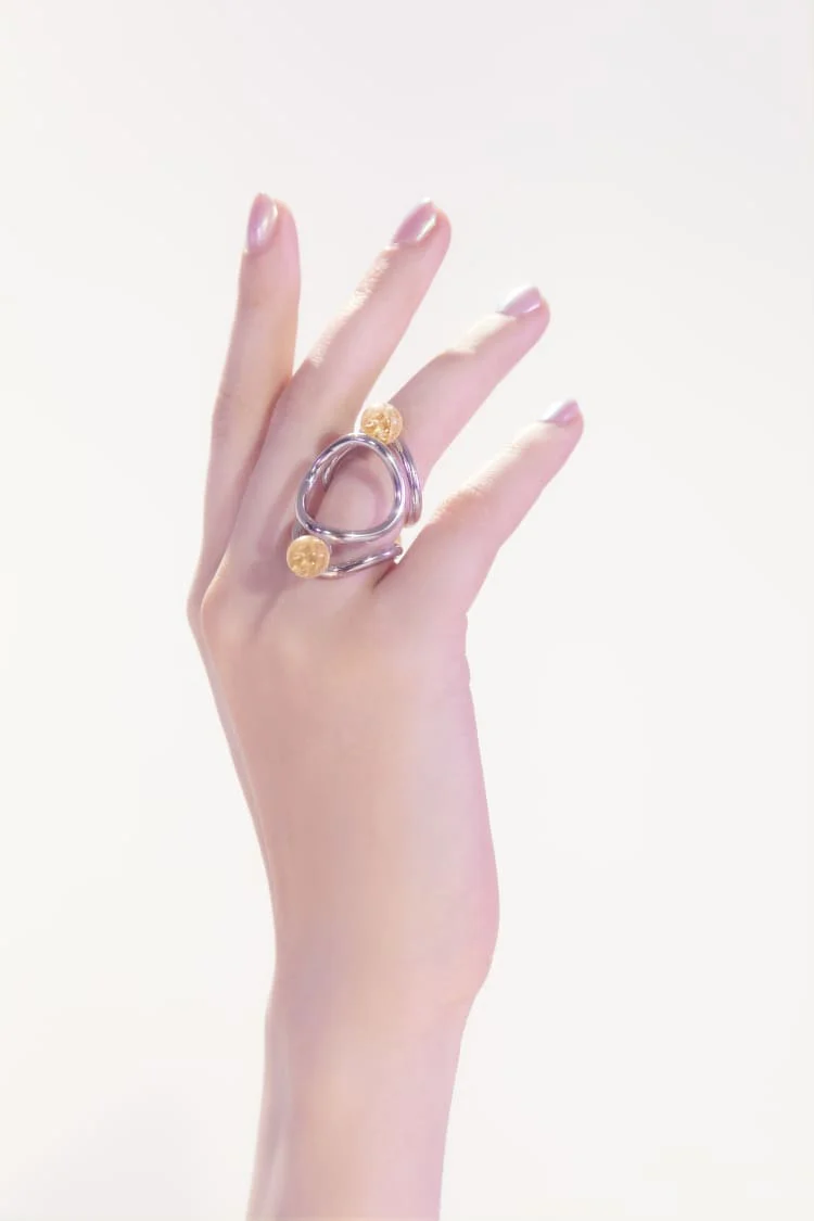 Silver Ring with Yellow Quartz