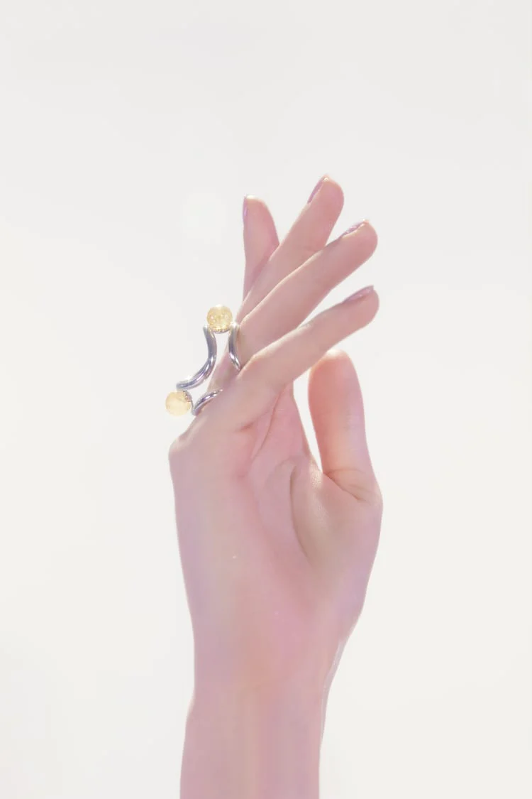 Silver Ring with Yellow Quartz - Image 3