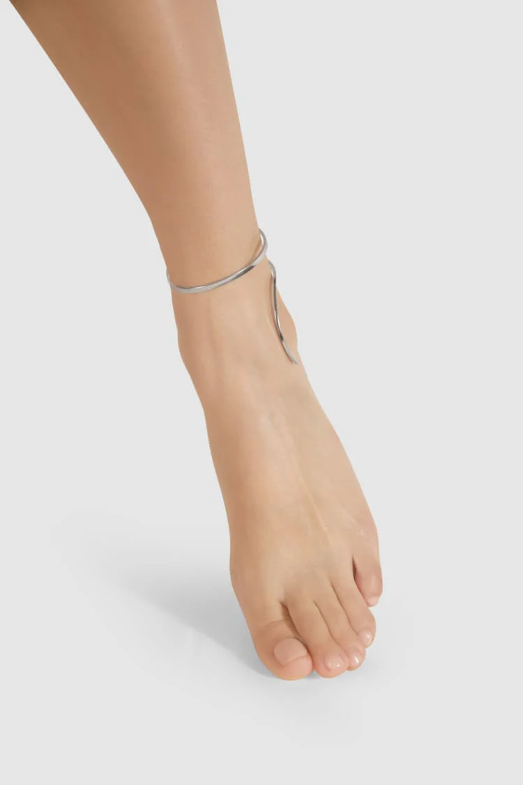 Silver Spiral Ankle Bracelet - Image 2