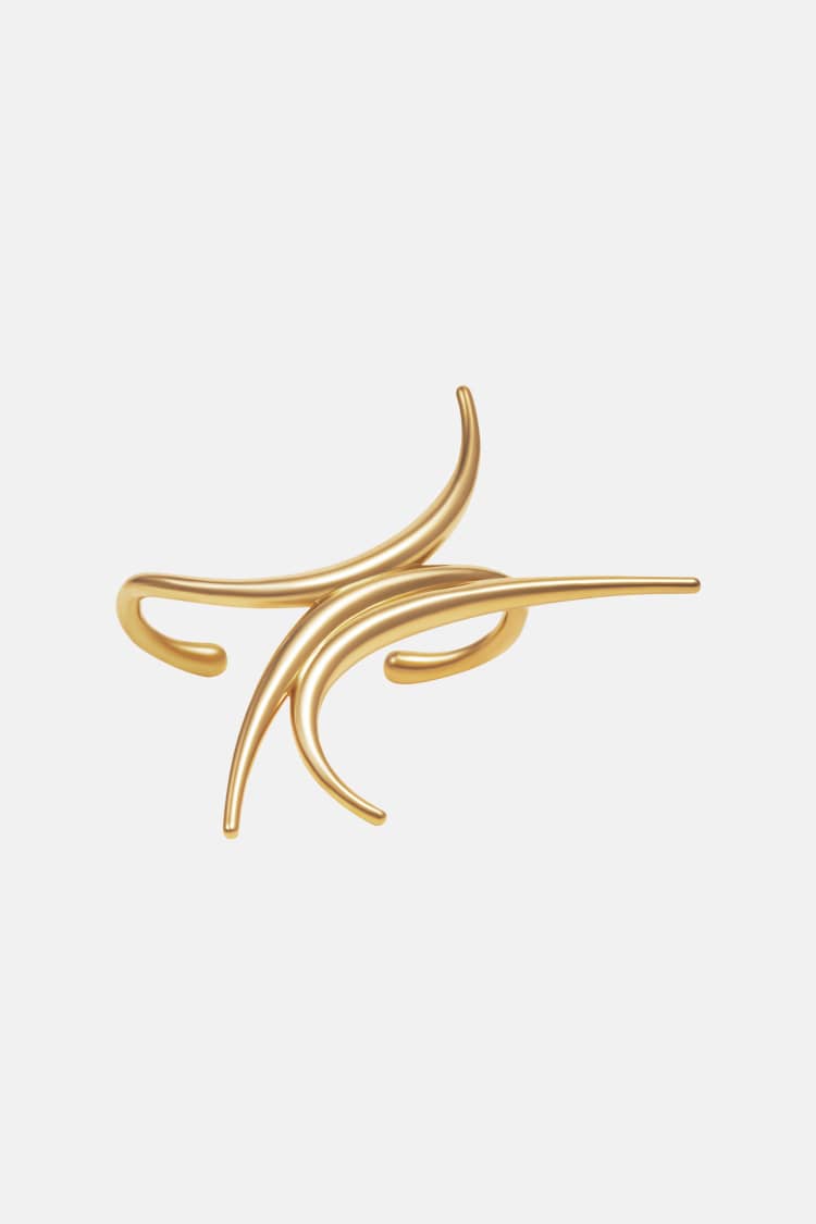 Gold Spiked Finger Ring
