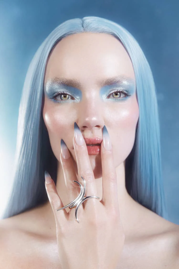 Silver Spiked Finger Ring - Image 2