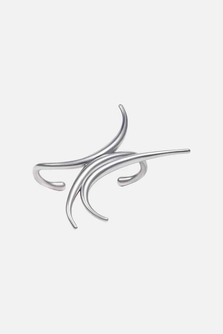 Silver Spiked Finger Ring - Image 4