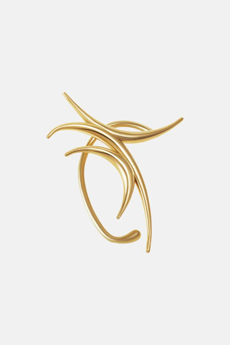 Gold Spiked Full Ear Cuff - Image 3