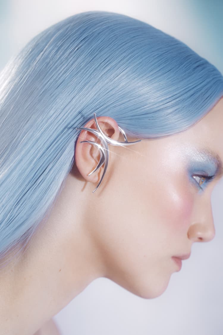 Silver Spiked Full Ear Cuff - Image 2
