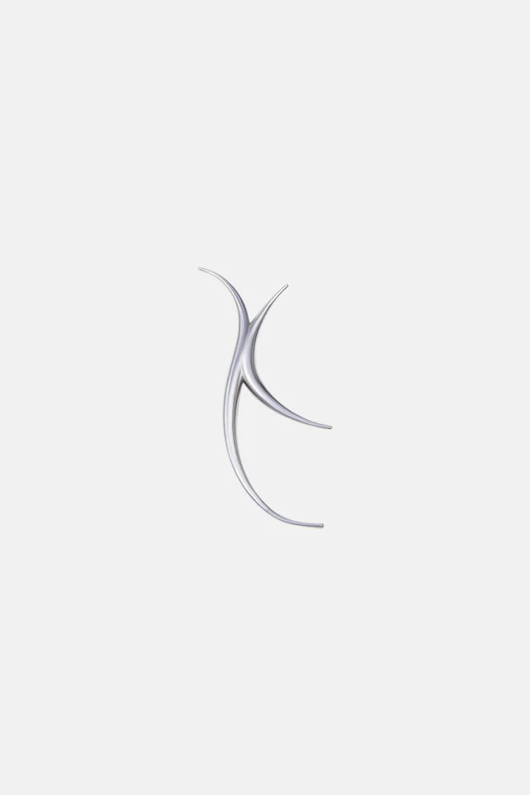Silver Spiked Long Earring
