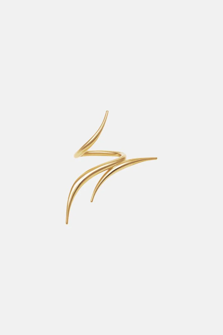 Gold Spiked Long Ring