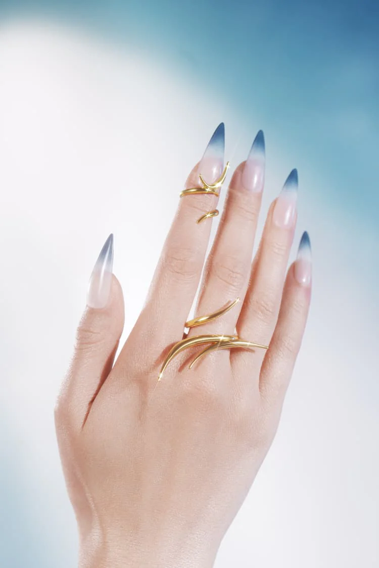 Gold Spiked Long Ring - Image 4