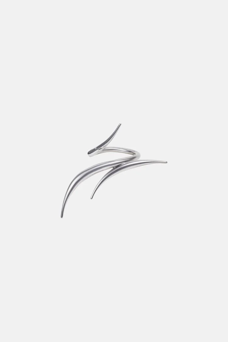 Silver Spiked Long Ring - Image 4
