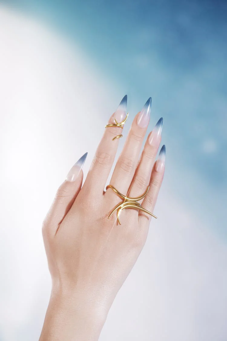 Gold Spiked Midi Ring - Image 4
