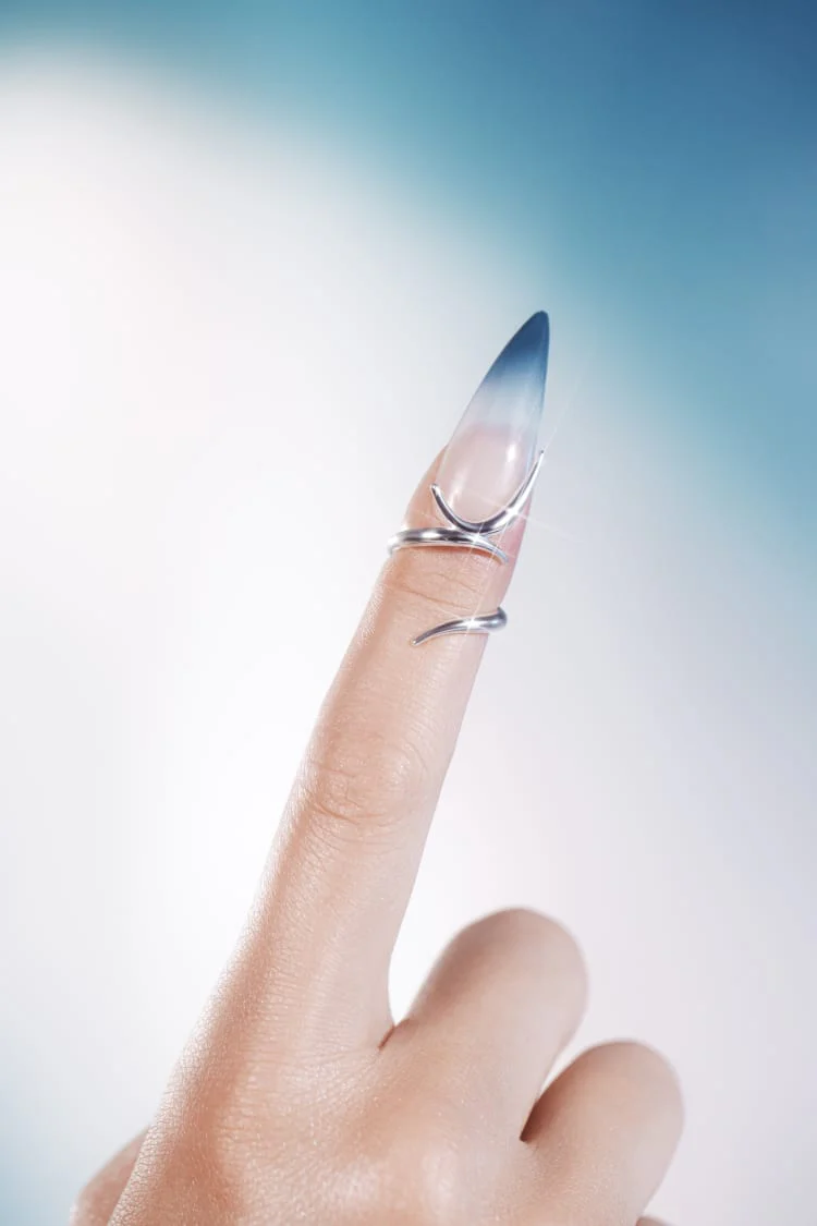 Silver Spiked Midi Ring - Image 2