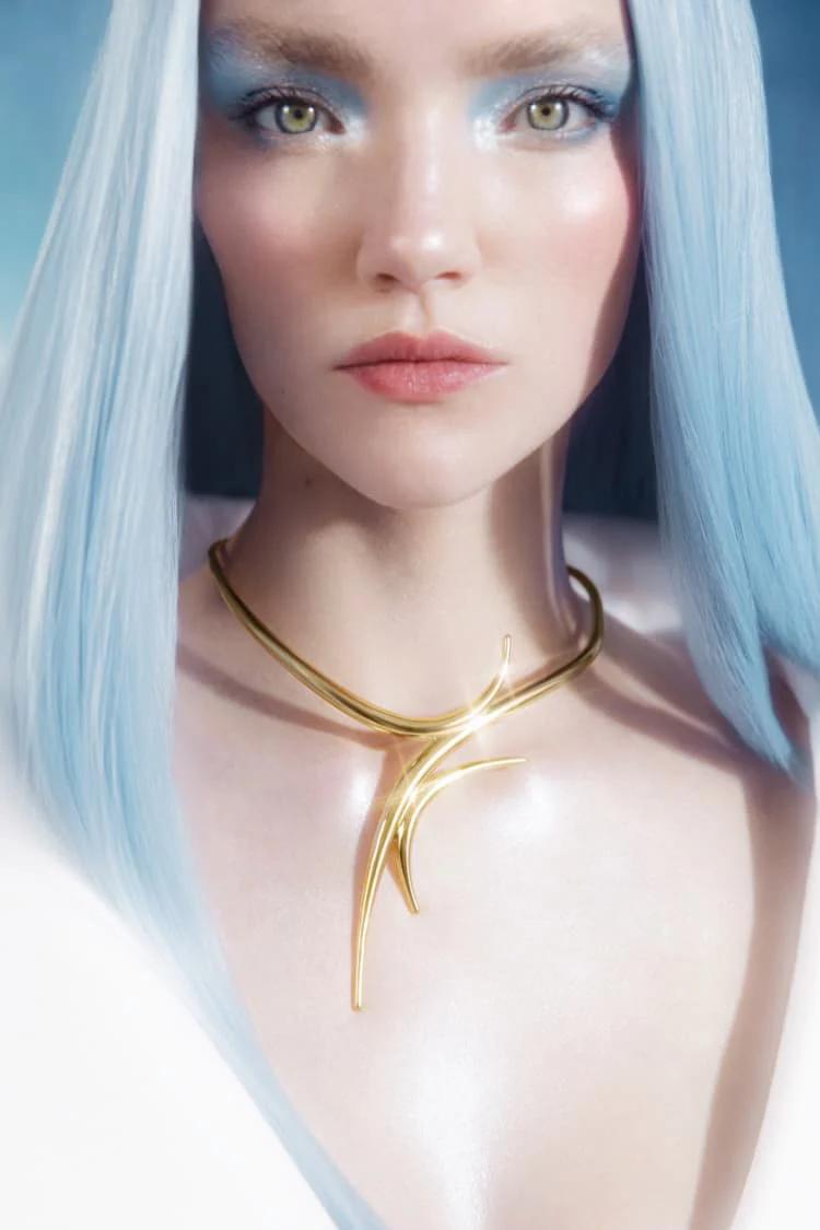 Gold Spiked Necklace - Image 2