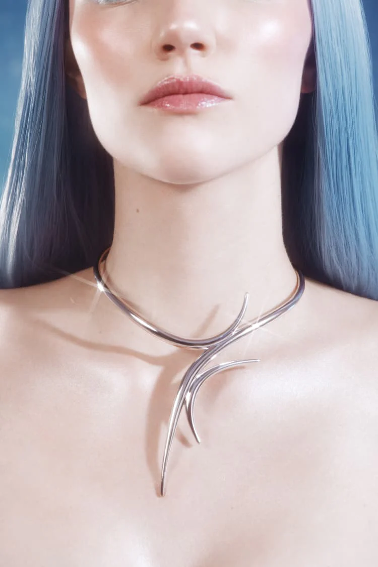 Silver Spiked Necklace