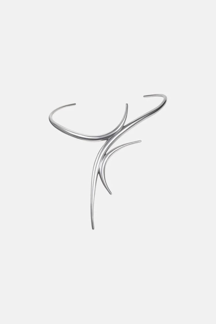 Silver Spiked Necklace - Image 4