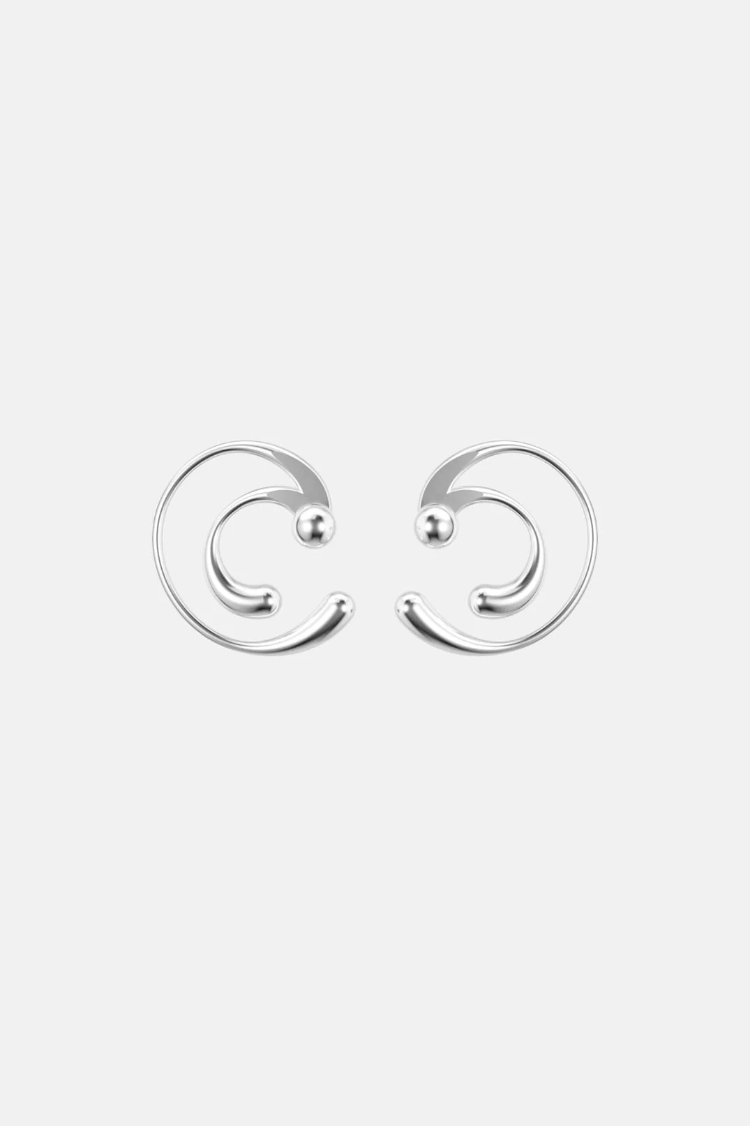 Spiral Drop Earrings - silver