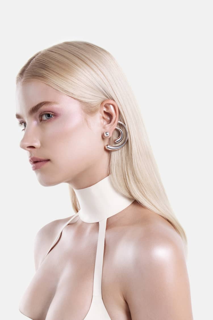 Spiral Drop Earrings - silver - Image 2