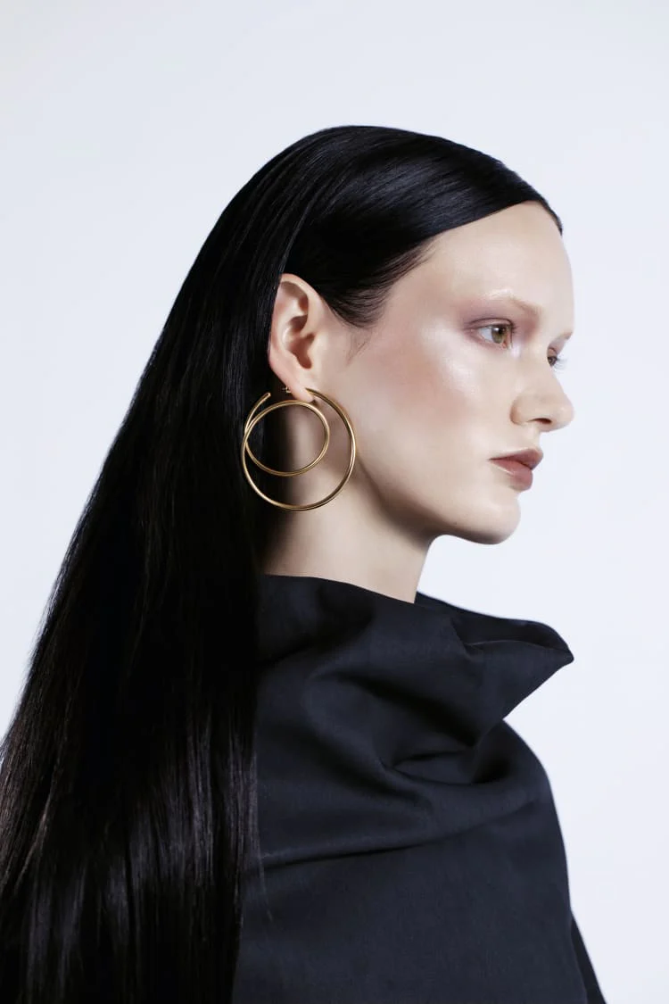 Gold Spiral Earrings - Image 2