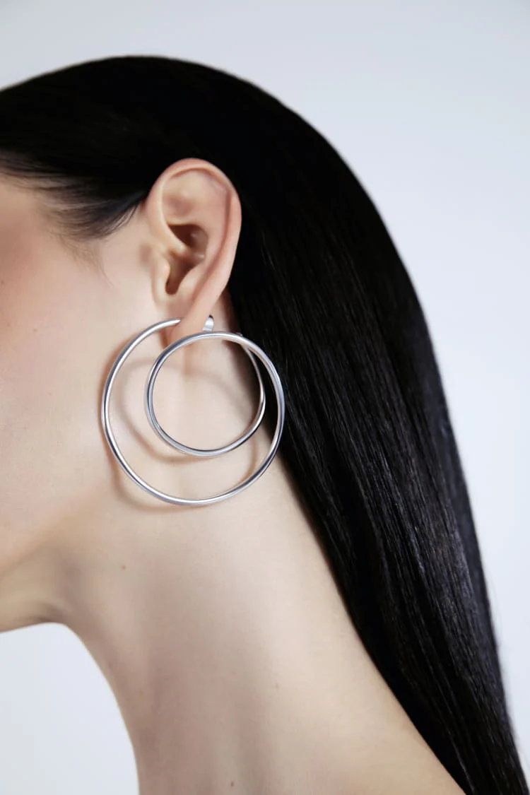 Silver Spiral Earrings - Image 2