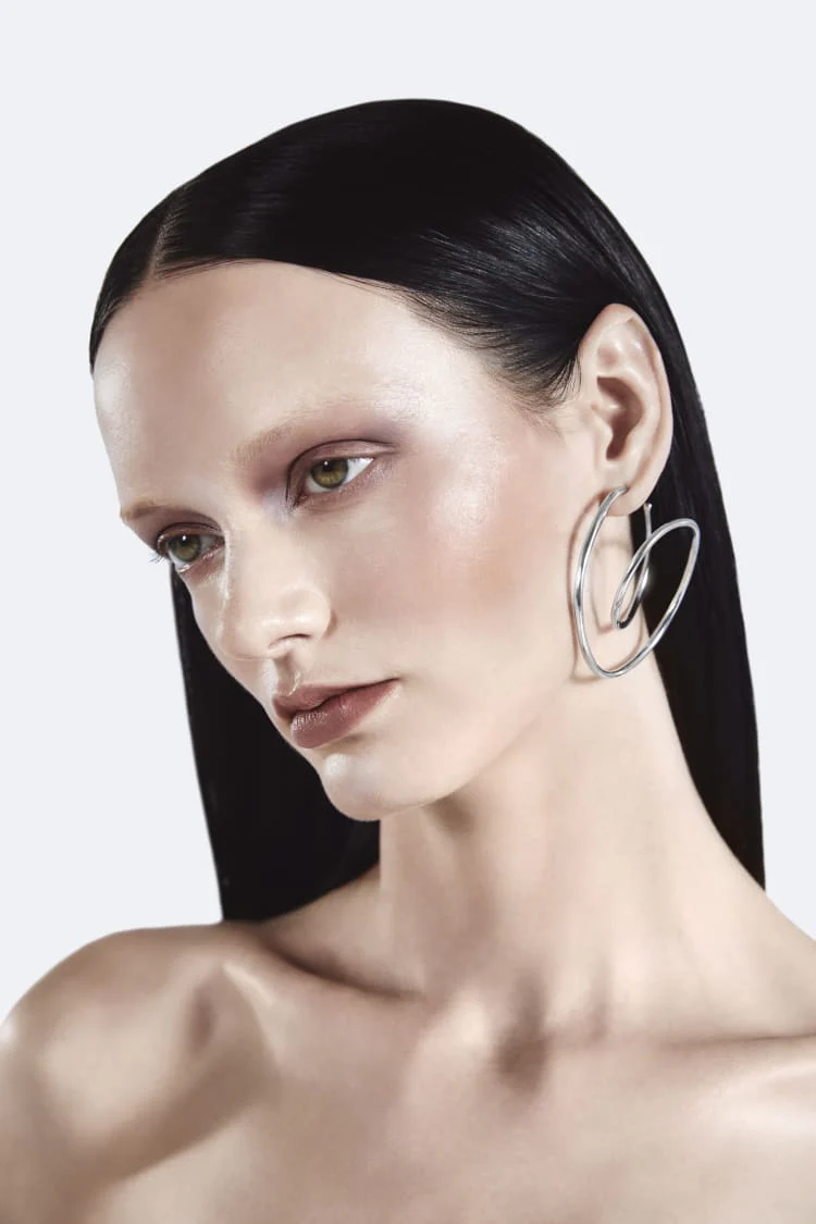 Silver Spiral Earrings - Image 3