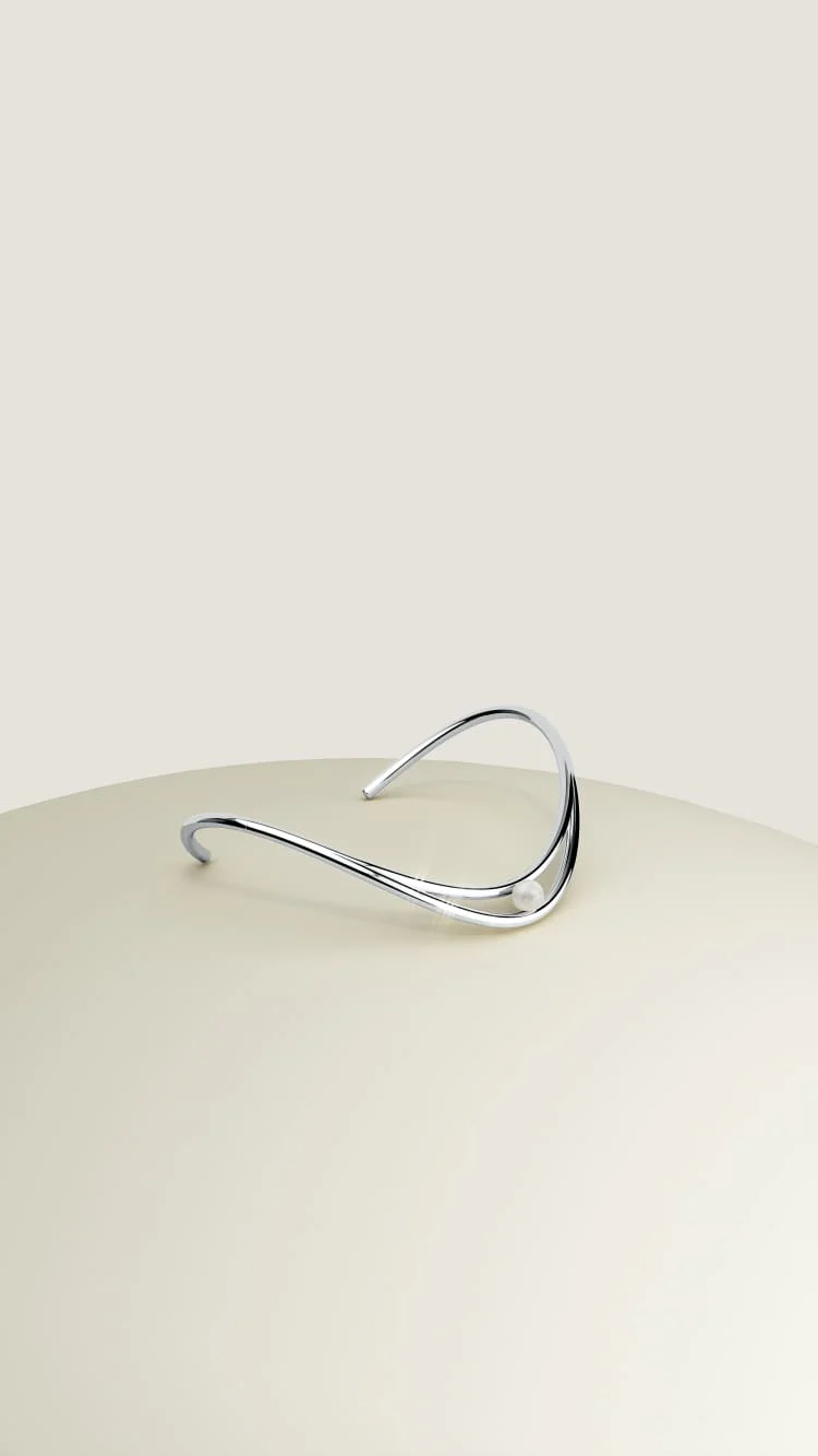 Silver Pearl Ankle Bracelet - Image 5