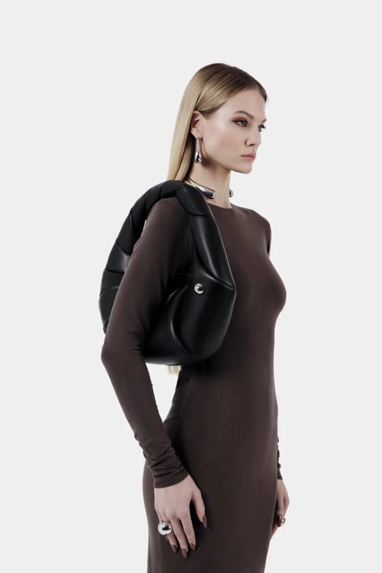 TWISTED bag | black leather handbag - Image 4