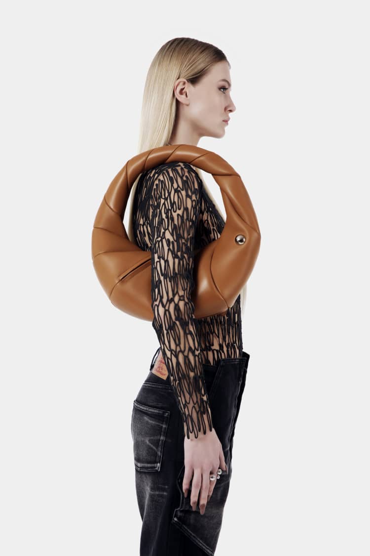 TWISTED bag | brown leather handbag