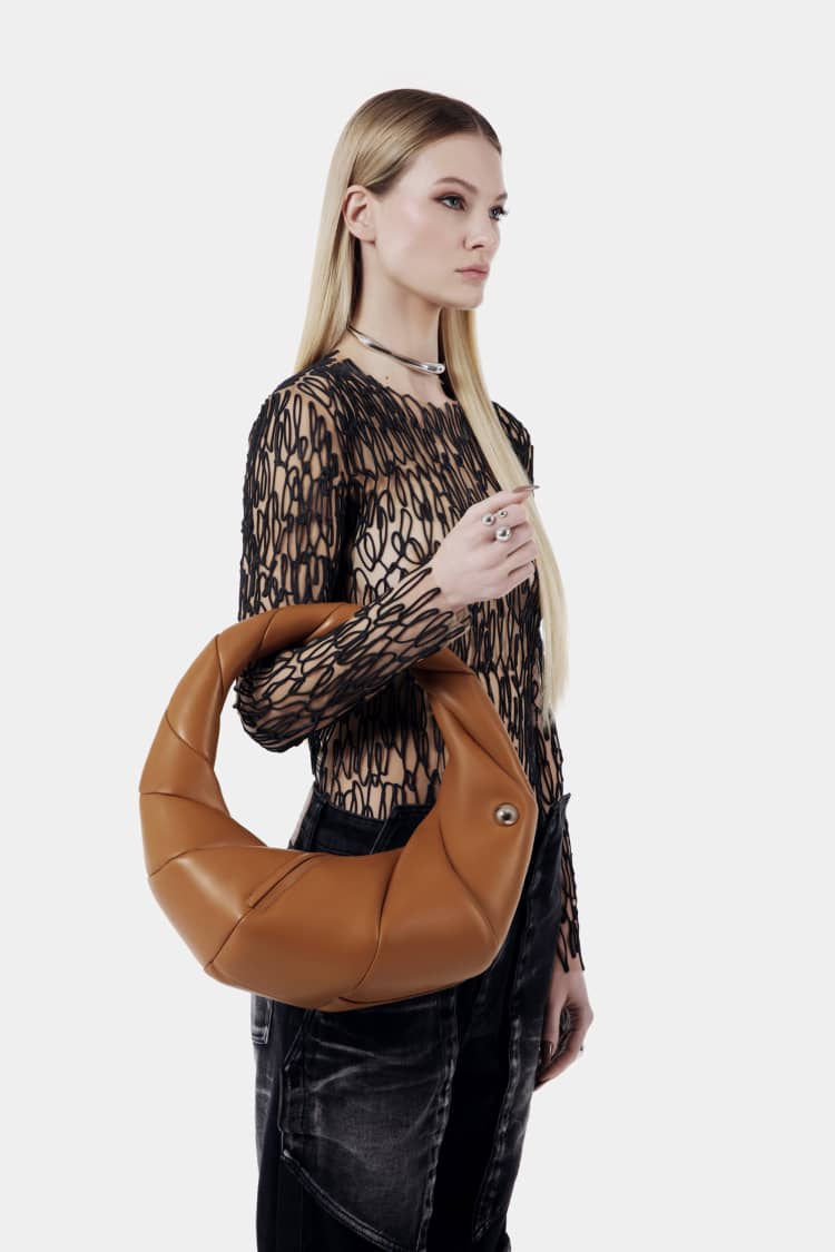 TWISTED bag | brown leather handbag - Image 6