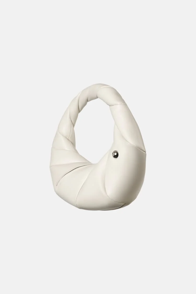 TWISTED bag | white leather handbag - Image 2