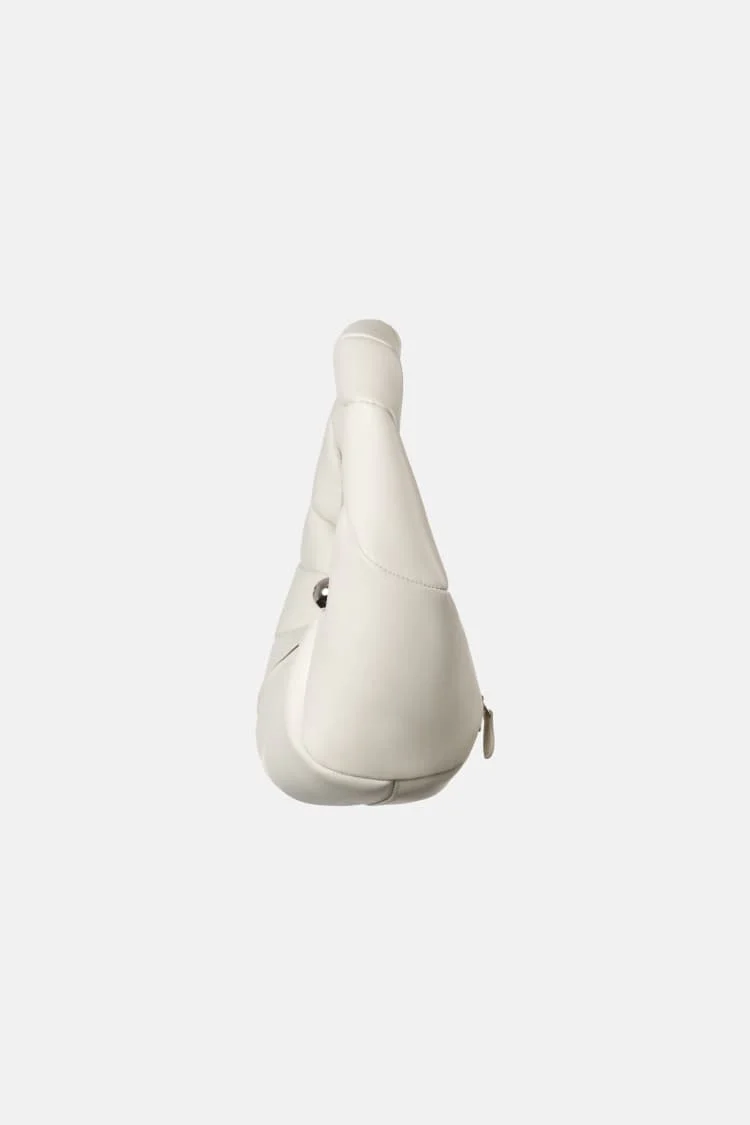TWISTED bag | white leather handbag - Image 3