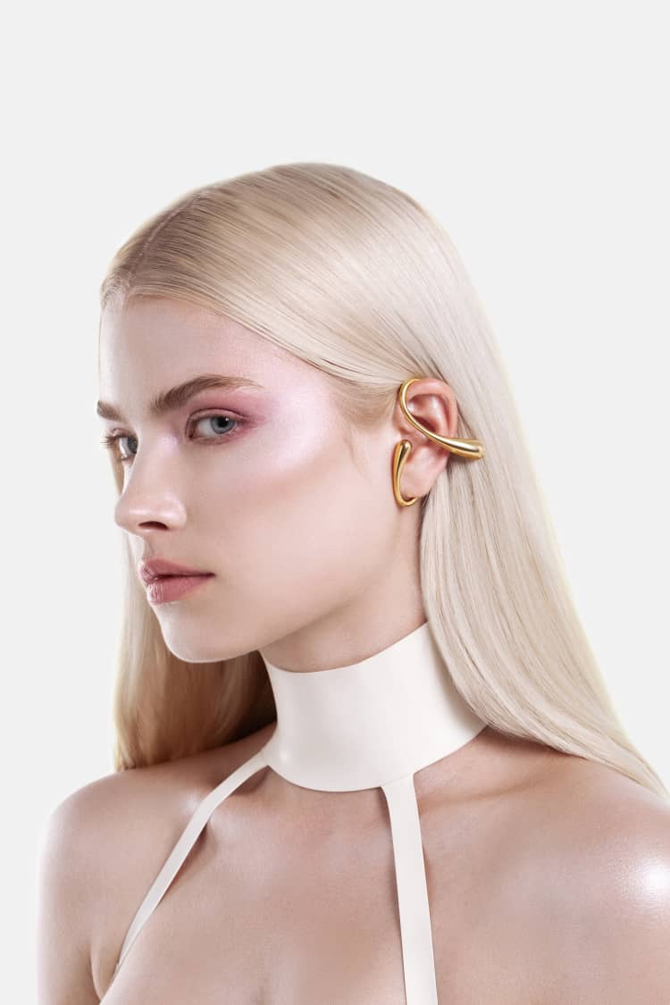 Two-Drop Ear Cuff - gold