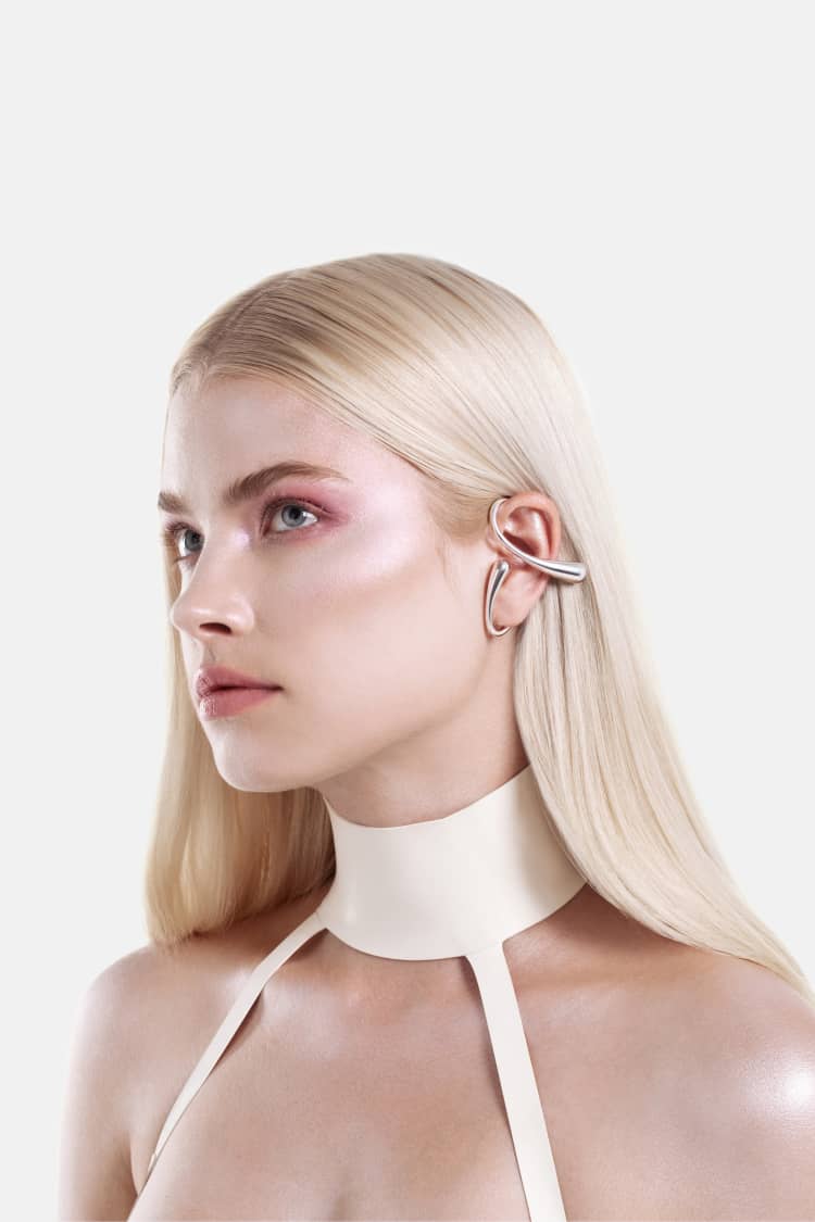 Two-Drop Ear Cuff - silver - Image 2
