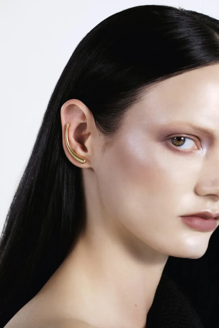 Gold Waterdrop Ear Climber - Image 2