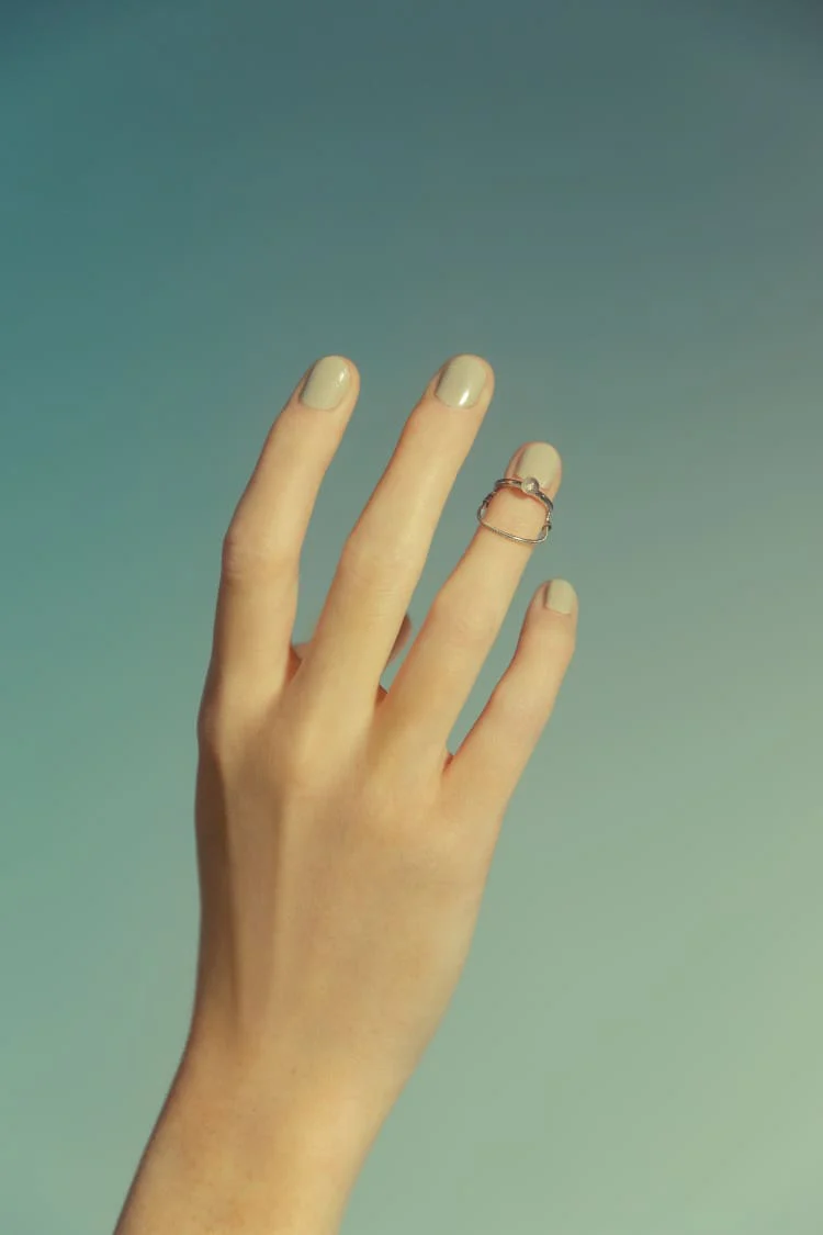 Silver Nail Ring with Chain - Image 3